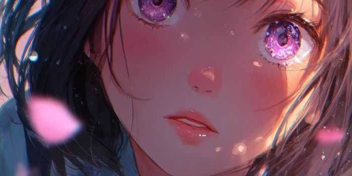 AI提示词_一位面带红晕的大眼睛女孩，周围有樱花瓣和闪亮的气氛_chatgpt5网页版缩略图