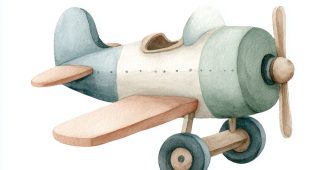 ChatGPT提示词_可爱的水彩玩具飞机插图，斯堪的那维亚风格，柔和的淡色调_chatgpt会员版缩略图