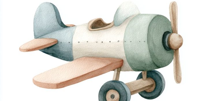 ChatGPT提示词_可爱的水彩玩具飞机插图，斯堪的那维亚风格，柔和的淡色调_chatgpt会员版缩略图