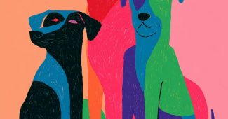 ChatGPT提示词_三只可爱的狗，采用彼得·索尔和大卫·霍克尼的风格，使用简单的形状和大胆的颜色_chatgpt prompt engineering缩略图