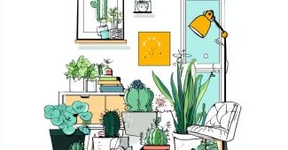 ChatGPT提示词_简约家居装饰的手绘卡通插图营造出活泼友好的氛围_chatgpt账号充值缩略图