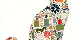 ChatGPT_AI提示词_设计一张以孤立猫剪影为主题的贺卡，使用花朵、丝带和珠宝等浪漫元素，背景为白色，文本为“以爱之名”_买gpt会员缩略图