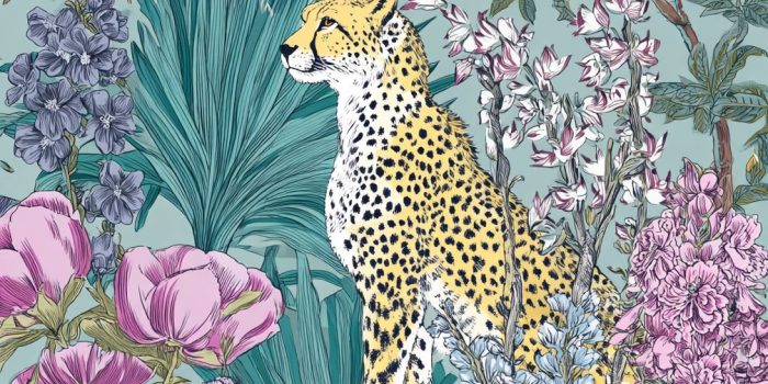 ChatGPT_AI提示词_丛林中的猎豹，周围有花草，背景为中式图案_chatgpt5.2版本怎么样缩略图