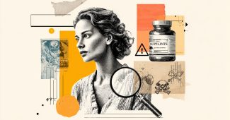 ChatGPT_AI提示词_一位深思的女性与一个放大镜和补充剂瓶子的图像拼贴_国内如何开通gpt会员卡流程图缩略图