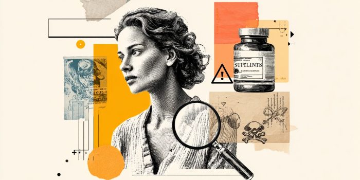 ChatGPT_AI提示词_一位深思的女性与一个放大镜和补充剂瓶子的图像拼贴_国内如何开通gpt会员卡流程图缩略图