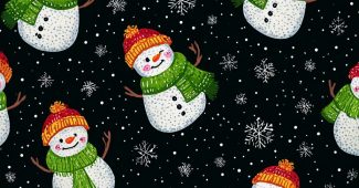 ChatGPT_AI提示词_黑色背景上的卡通风格雪人和雪花图案，适合儿童壁纸或布料印刷_chatgpt4 0帐号共享缩略图