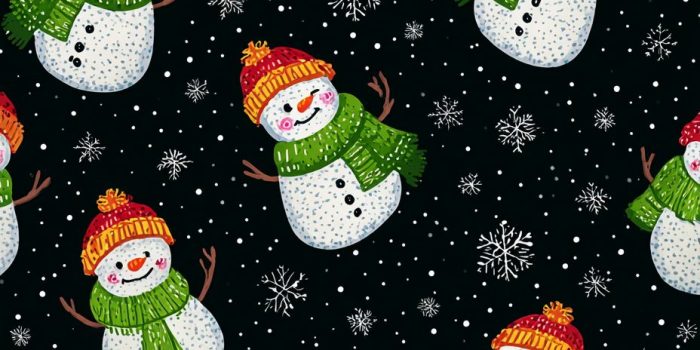 ChatGPT_AI提示词_黑色背景上的卡通风格雪人和雪花图案，适合儿童壁纸或布料印刷_chatgpt4 0帐号共享缩略图