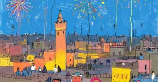 ChatGPT提示词_在费斯的屋顶上，传统皮革工匠、年长宗教士和女商人一起观看绚丽的烟花，体现出费斯的文化氛围_国内如何开通gpt会员卡流程图缩略图