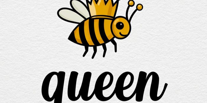 AI提示词_黑色边框的矢量图，包含“queen”字样和蜂蜜剪纸上的皇冠_如何购买gpt会员便宜点缩略图