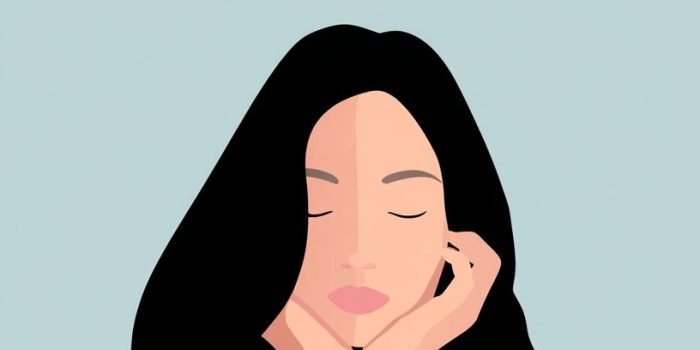 ChatGPT提示词_一幅极简风格的插图，描绘了一位无脸的女性，背景为淡蓝色，皮肤为柔和的桃色，她穿着粉色上衣_chatgpt在线试用缩略图