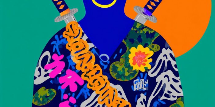 ChatGPT提示词_一个带有酸性微笑脸的忍者浪人, 在核弹头上印有“RONIN”字样_chatgpt会员值吗缩略图