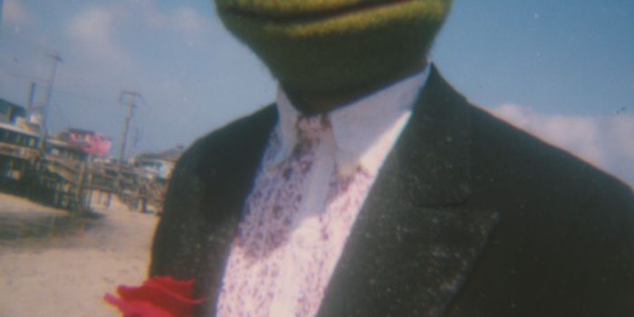 ChatGPT提示词_佩佩青蛙穿着黑色西装在海滩上手持红玫瑰_chatgpt.com登录缩略图