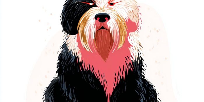 ChatGPT提示词_一幅可爱的毛茸茸的英式牧羊犬插图_chatgpt人工智能在线网页缩略图