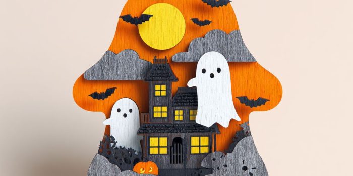 ChatGPT提示词_一个简单可爱的三层激光雕刻木雕，内部描绘了万圣节场景_chatgpt.com官网缩略图