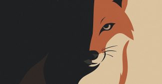 ChatGPT提示词_一幅极简风格的红狐狸插图，半张脸隐藏在阴影中_chatgpt在线网页版3.5缩略图