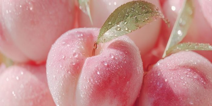 ChatGPT提示词_画面中展示了柔和粉色的大桃子，外皮光滑透明，呈现出梦幻气息_chatgpt5.0官网中文版缩略图