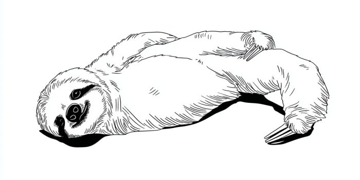 ChatGPT提示词_懒猴躺下的等距视图，黑白干净线条艺术_chatgpt5.0可以用吗缩略图