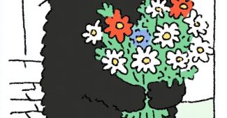 ChatGPT提示词_一只黑猫刚醒来，毛发凌乱，半眯着眼睛，手里抓着一束花_gpt会员银行卡被拒绝缩略图