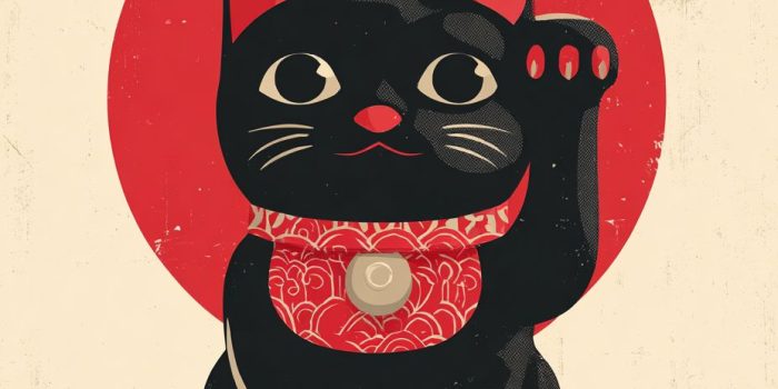 ChatGPT提示词_日本招财猫的复古海报艺术_国内如何开通gpt会员卡缩略图