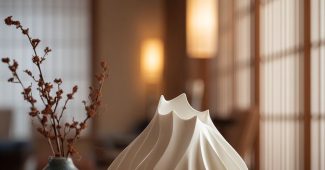 ChatGPT提示词_日本现代电子香薰机，酒店房间，3英寸显示屏，陶瓷质感塑料，禅风极简设计，柔和环境光，优雅曲线，哑光表面，奢华酒店室内，自然元素，宁静氛围，专业产品摄影，工作室灯光_chatgpt5缩略图