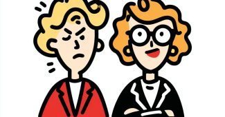 ChatGPT提示词_两位专业女性专家在营销和设计领域的头像，呈现疲惫的表情，其中一位戴眼镜_chatgpt会员有什么用缩略图