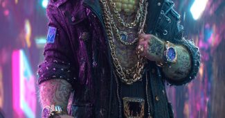 ChatGPT提示词_一颗拟人化的玉米在霓虹灯下的街道上展现出冷酷的决心和街头气息_chatgpt4.0官网缩略图