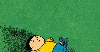 ChatGPT提示词_一个小男孩躺在草地上，穿着黄色上衣和蓝色裤子，脸上带着满足的微笑_chatgpt会员激活码缩略图