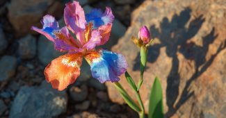 ChatGPT提示词_一朵五彩斑斓的花蕾拥有粉色、橙色、蓝色和白色的花瓣_chatgpt4官网中文版缩略图