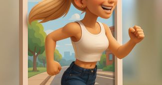 ChatGPT提示词_插图展示人物在动态地跑出Instagram帖子框架的场景_chatgpt官网中文版4.0缩略图