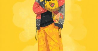 ChatGPT提示词_插画展示了一位时尚个性的全身形象，突出细致的服装与独特面貌_chatgptplus是什么缩略图