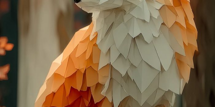 ChatGPT提示词_一个低多边形的狐狸3D渲染，采用干净的三角面构建，色调为平坦的橙色和白色，置于简约风格的环境中_chatgpt在线网页使用缩略图