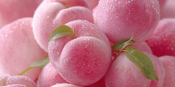 ChatGPT提示词_特写镜头展示了饱满柔软的白桃，散发梦幻光泽_chatgpt5和4的对比图缩略图