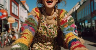 ChatGPT提示词_一位年轻女性在哥本哈根骑自行车，穿着Marni的宽 oversized毛衣和花卉连衣裙_如何开通gpt会员功能手机号缩略图