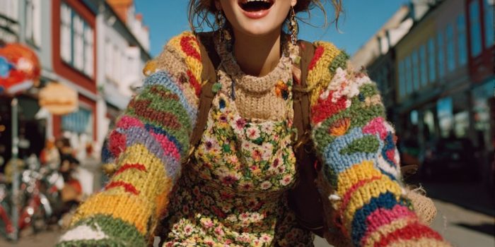 ChatGPT提示词_一位年轻女性在哥本哈根骑自行车，穿着Marni的宽 oversized毛衣和花卉连衣裙_如何开通gpt会员功能手机号缩略图