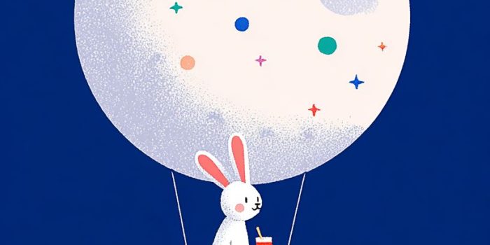 ChatGPT提示词_在夜晚，一只兔子坐在水杯上，随着热气球升上天空_chatgpt会员激活码缩略图