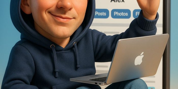 ChatGPT提示词_皮克斯风格的男孩玩偶坐在装有VK标志的盒子里，穿着时尚的连帽卫衣和黑色运动鞋，手持苹果笔记本，背景有VK个人资料的大屏幕_怎么开通chatgpt会员缩略图