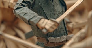 ChatGPT提示词_约翰·威克中的折纸风格战斗场景，折纸版基努·里维斯手持武士刀与刺客群战斗_chatgpt官网中文版缩略图