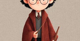 ChatGPT提示词_哈利·波特手持魔杖的平面设计插图_chatgpt在线网页聊天缩略图