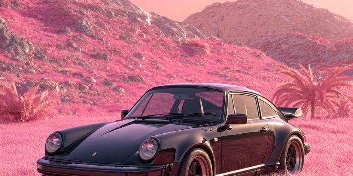 ChatGPT提示词_黑色保时捷与粉色草地和粉色晚霞背景_chatgpt 下载缩略图