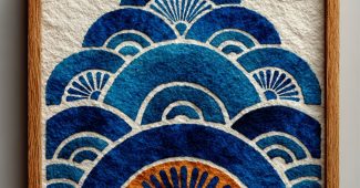 ChatGPT提示词_一幅50×70厘米的极简框架墙面艺术作品，展示了传统日本几何图案’青海波’。_chatgpt在线聊天查询缩略图