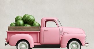 ChatGPT提示词_一辆填满西瓜的淡雅色调小卡车_chatgpt官网版缩略图