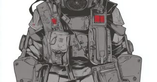 ChatGPT提示词_画一个穿着黑灰盔甲、戴着红色镜头防毒面具的动漫风格可爱士兵的全身像_gpt会员多少一个月缩略图