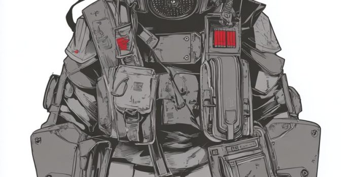 ChatGPT提示词_画一个穿着黑灰盔甲、戴着红色镜头防毒面具的动漫风格可爱士兵的全身像_gpt会员多少一个月缩略图