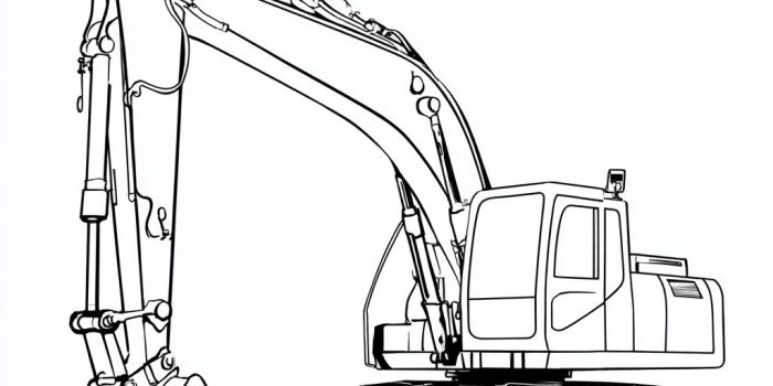 ChatGPT提示词_简单的儿童挖掘机插图，黑白高对比线条艺术_国内如何买gpt会员卡便宜一点缩略图