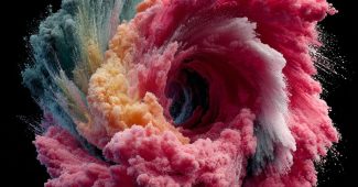 ChatGPT提示词_这是一幅展示苹果形状的CGI数字艺术作品，由色彩斑斓的粒子形成_chatgpt在线版网页缩略图