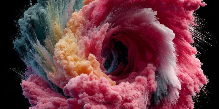 ChatGPT提示词_这是一幅展示苹果形状的CGI数字艺术作品，由色彩斑斓的粒子形成_chatgpt在线版网页缩略图