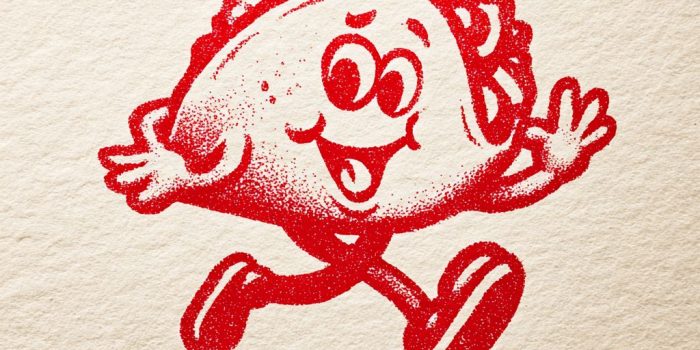 ChatGPT提示词_设计一个复古卡通风格的高分辨率墨西哥卷饼图标，使用单一明亮的红色半色调纹理_chatgpt网页缩略图