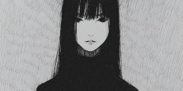 ChatGPT提示词_一个长发刘海的女孩，穿着黑色衣服，站在天使的阴影下_chatgpt在线网页聊天缩略图