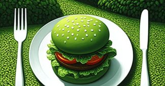 ChatGPT提示词_汉堡在盘子上的俯视图，呈现出约翰·辛格·萨金特的风格_chatgpt 中文缩略图