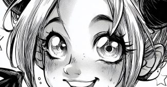 ChatGPT提示词_一幅幽默夸张的漫画女孩肖像，展现可爱的表情和明显的恶魔角与蝙蝠翅膀_chatgpt5登录缩略图